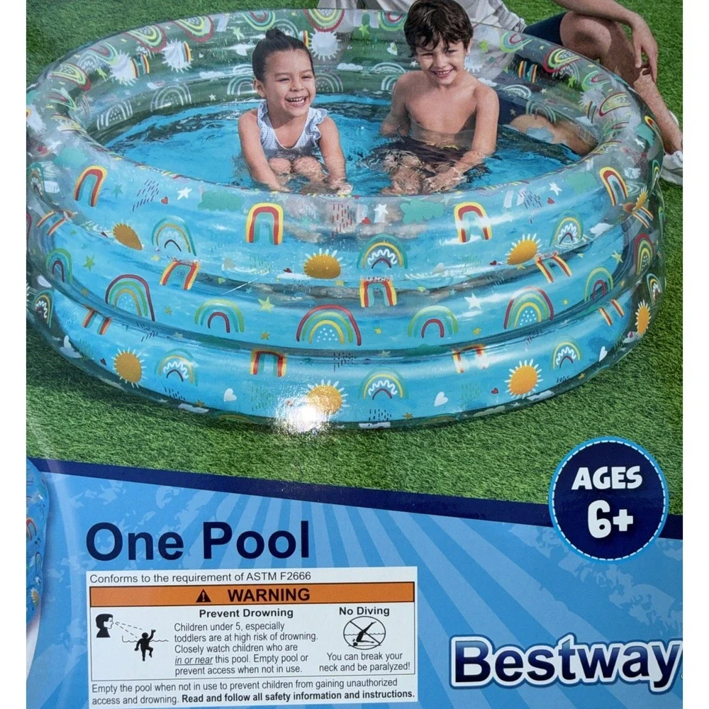 Brand New H20 Go Circle Rainbow Splash Kids Inflatable Play Pool Swimming‎ Pool